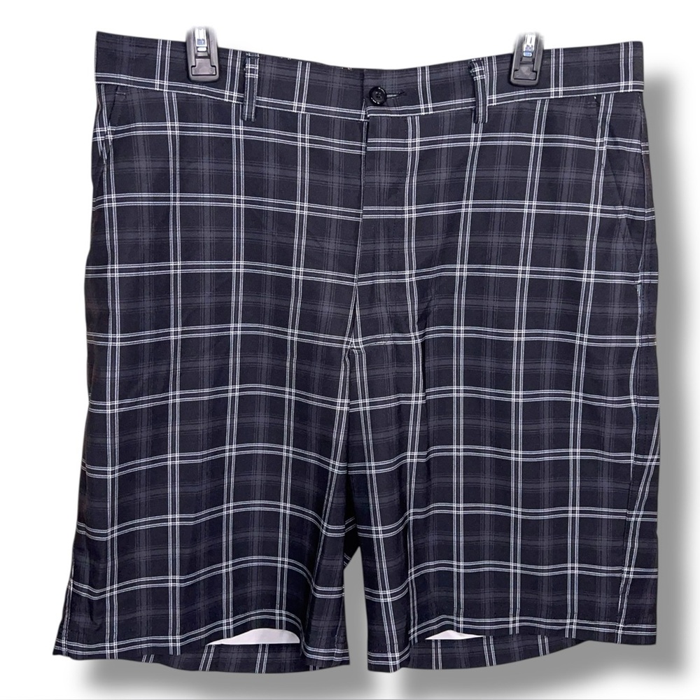 Size 36 Waist Kirkland Plaid Shorts Black Grey Board Shorts Outdoor Skate